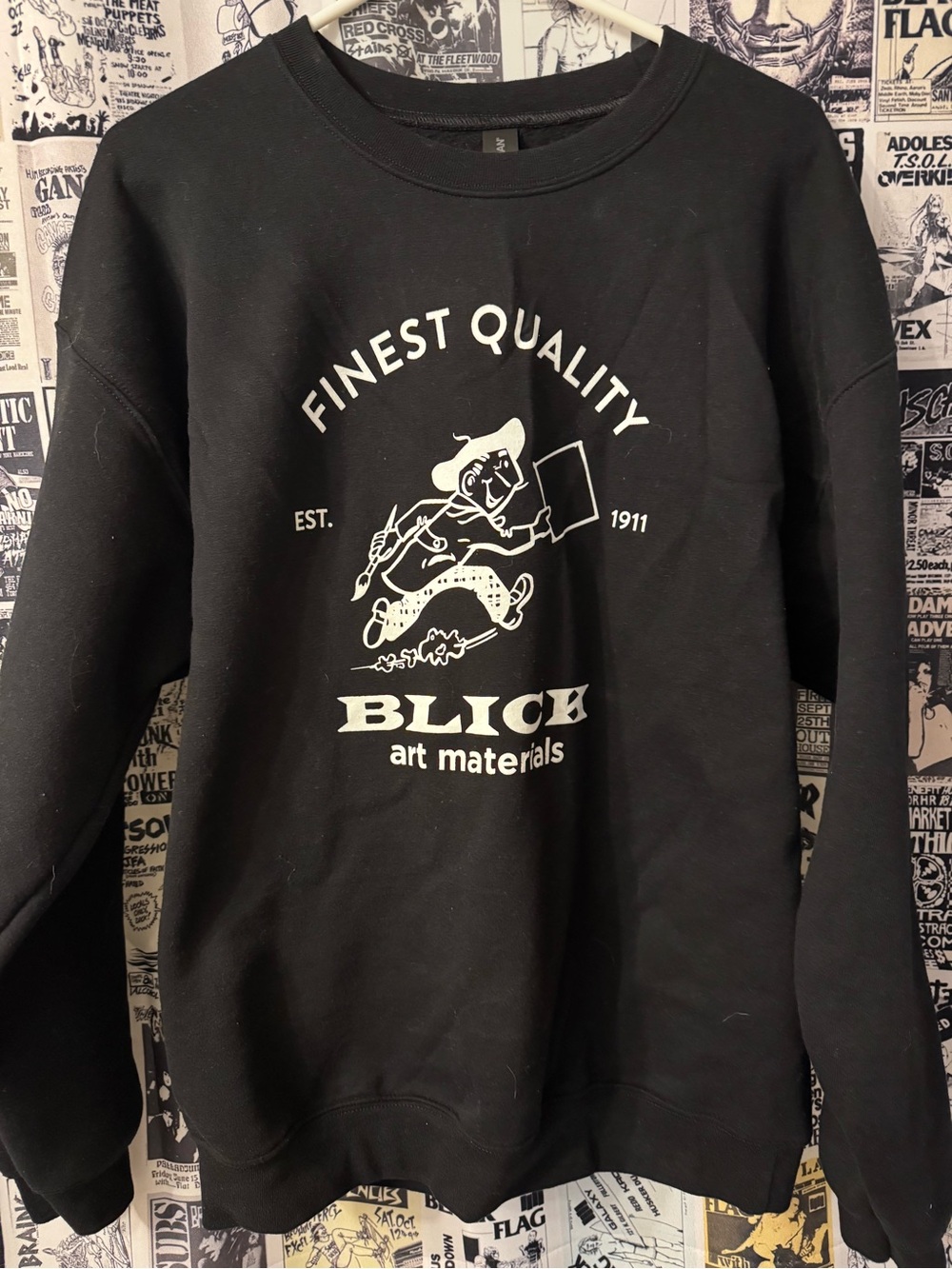 Like New black Blick Art Materials Staff Sweatshirt L